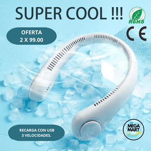 VENTILADOR DE CUELLO PORTÁTIL PREMIUM CON  3 VELOCIDADES